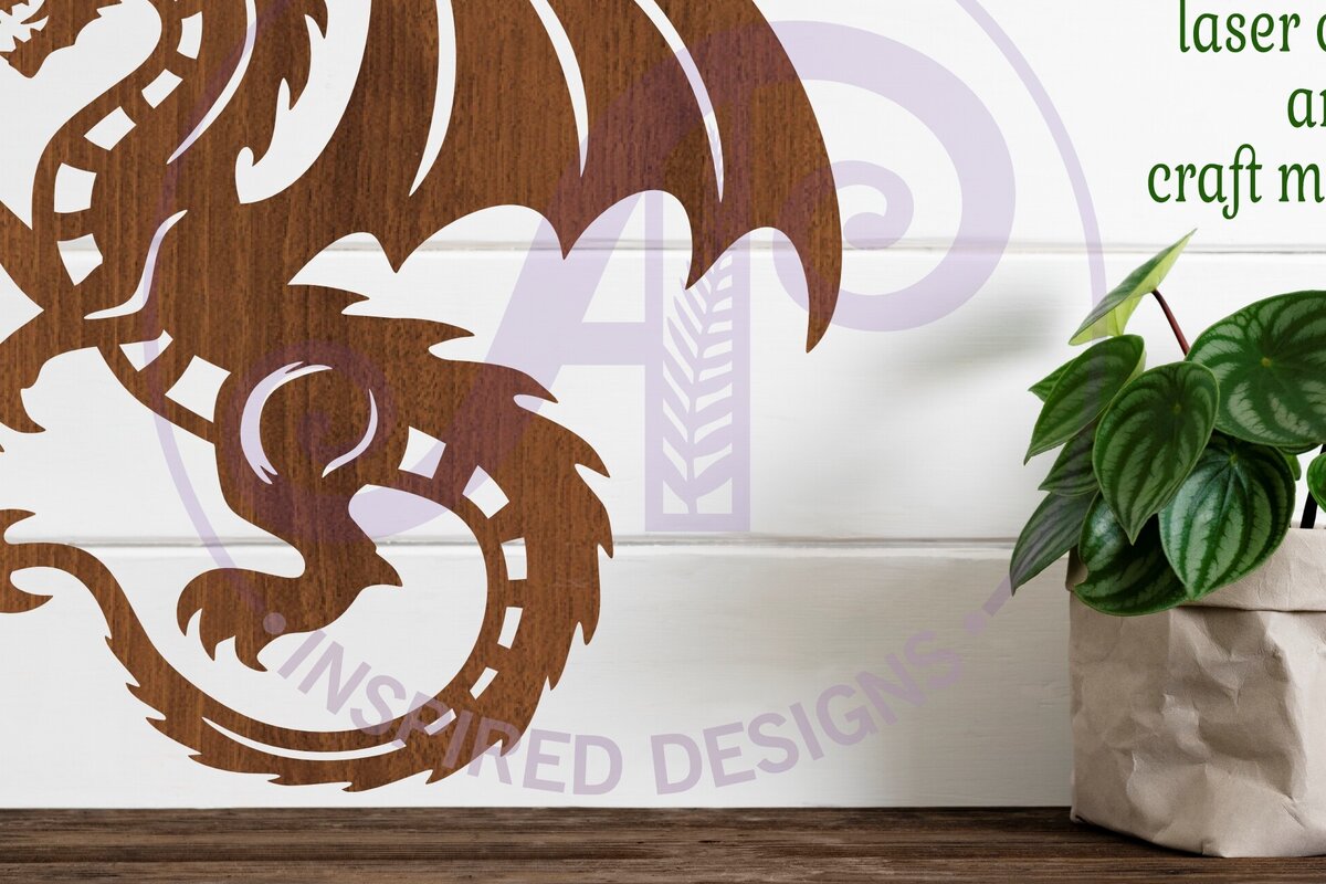 Intra απο ξύλο plywood 3mm-4mm πάχος - Επιγραφή Dragon Wall Art,  . Διάνυσμα Δίασταση 40x50 cm INTRAFABR-97203447