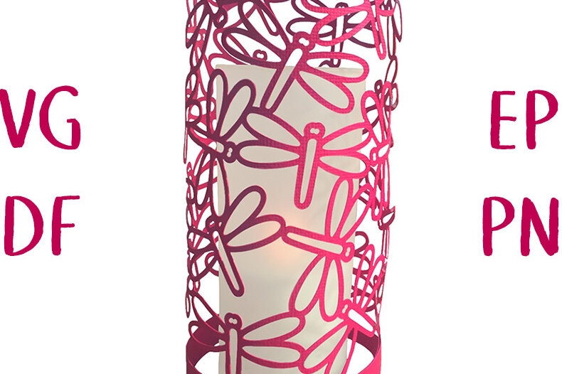 Σετ των 2 Intra απο ξύλο plywood 3mm-4mm πάχος -  αποκοπής Dragonfly Days Lantern  Δίασταση 5x11 cm INTRAFABR-13721168