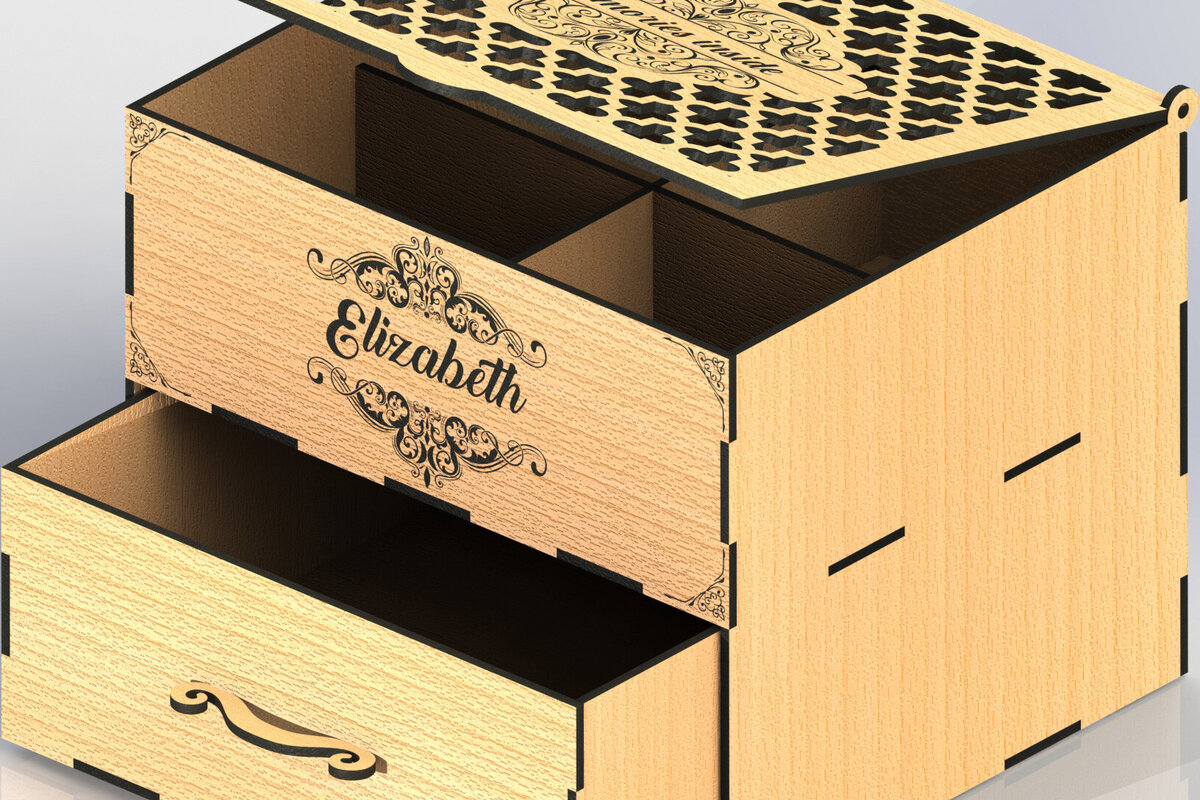 Σετ των 2 Intra απο ξύλο plywood 3mm-4mm πάχος - Αρχεία  Laser Organizer συρταριέρα Δίασταση 20x20 cm INTRAFABR-79576929