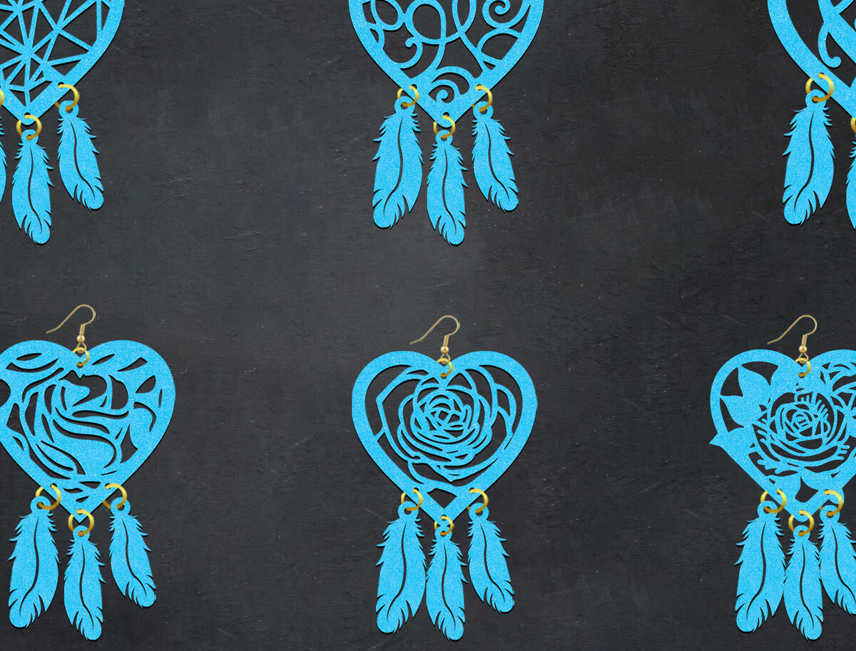 Σετ των 3 Intra απο ξύλο plywood 3mm-4mm πάχος - Σκουλαρίκια Dreamcatcher Δίασταση 3x3 cm INTRAFABR-26351383