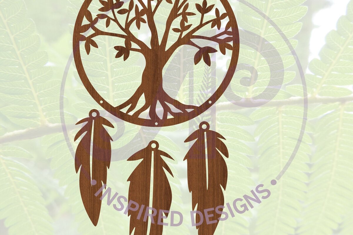 Intra απο ξύλο plywood 3mm-4mm πάχος - Dreamcatcher Laser Cut Design 10  Δίασταση 30x20 cm INTRAFABR-68422266