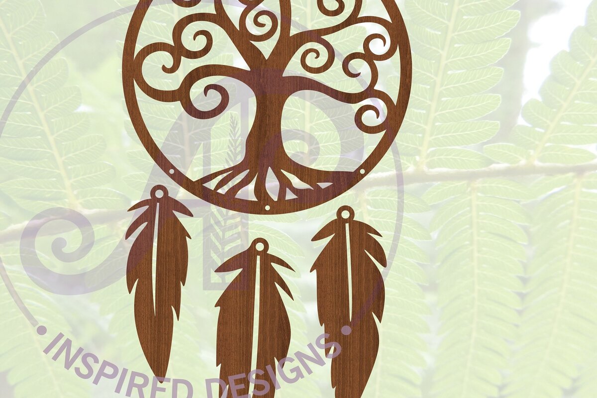 Intra απο ξύλο plywood 3mm-4mm πάχος - Dreamcatcher Laser Cut Design 6  Δίασταση 30x20 cm INTRAFABR-68421529