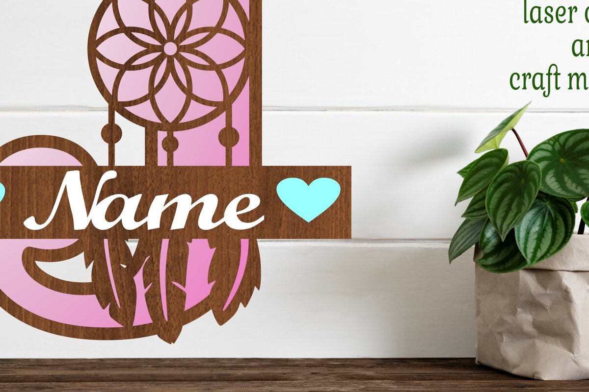 Σετ των 2 Intra απο ξύλο plywood 3mm-4mm πάχος - Ονειροπαγίδα Monogram Letter J  Cut Δίασταση 20x20 cm INTRAFABR-71527802