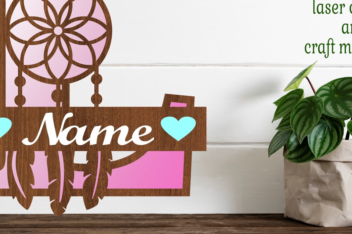 Σετ των 2 Intra απο ξύλο plywood 3mm-4mm πάχος - Ονειροπαγίδα Monogram Letter L  Cut Δίασταση 20x20 cm INTRAFABR-71527859