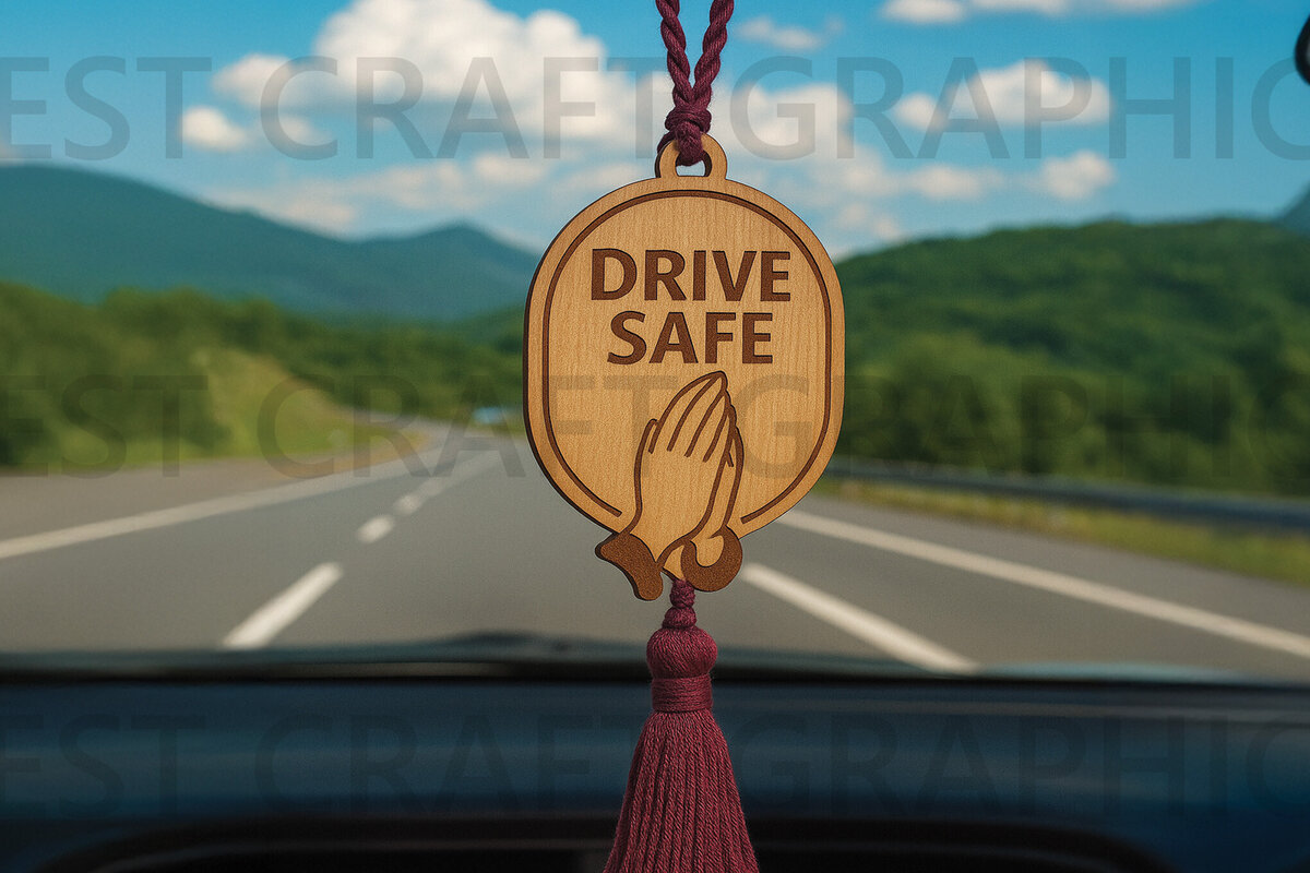 Σετ των 3 Intra απο ξύλο plywood 3mm-4mm πάχος - Drive Safe Car Hanger   Δίασταση 4x4 cm INTRAFABR-124432882