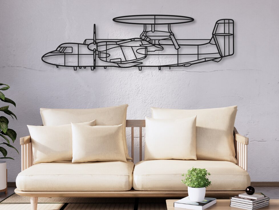 Σετ των 2 Intra απο ξύλο plywood 3mm-4mm πάχος - Σχεδιασμός αεροσκαφών E-2D Hawkeye Laser Cut Δίασταση 20x20 cm INTRAFABR-111974752