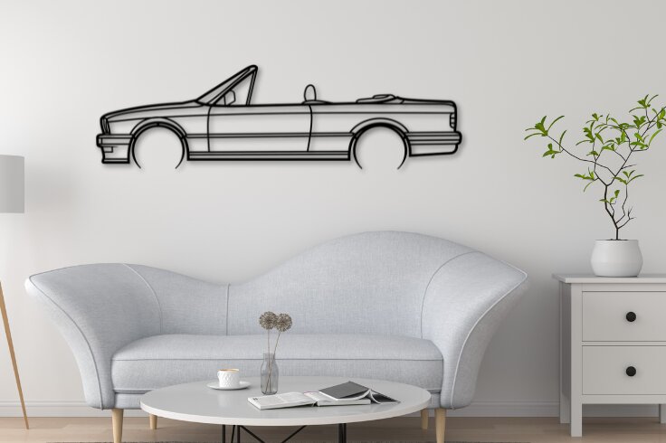 Σετ των 2 Intra απο ξύλο plywood 3mm-4mm πάχος - E30 Convertible Laser Cut Car Silhouette Δίασταση 20x20 cm INTRAFABR-111974843