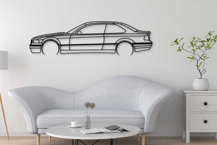 Σετ των 2 Intra απο ξύλο plywood 3mm-4mm πάχος - E36 Coupe Laser Cut Car Silhouette Δίασταση 20x20 cm INTRAFABR-112045376