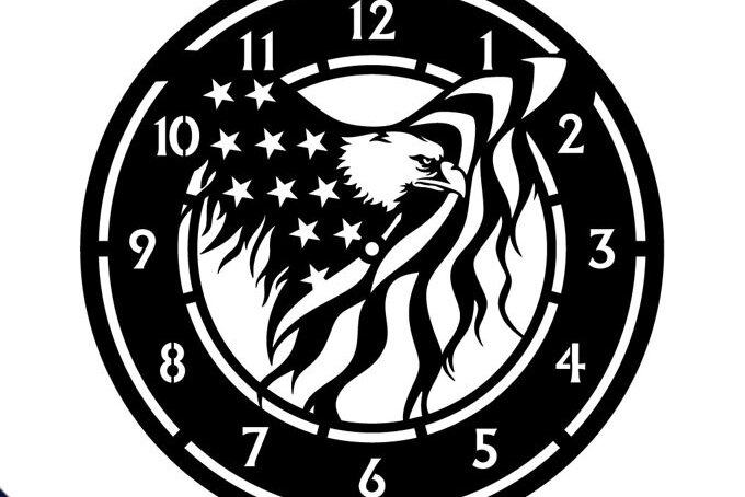 Σετ των 2 Intra απο ξύλο plywood 3mm-4mm πάχος - Πρότυπο κοπής ρολογιού σημαία αετού Δίασταση 20x20 cm INTRAFABR-68290388