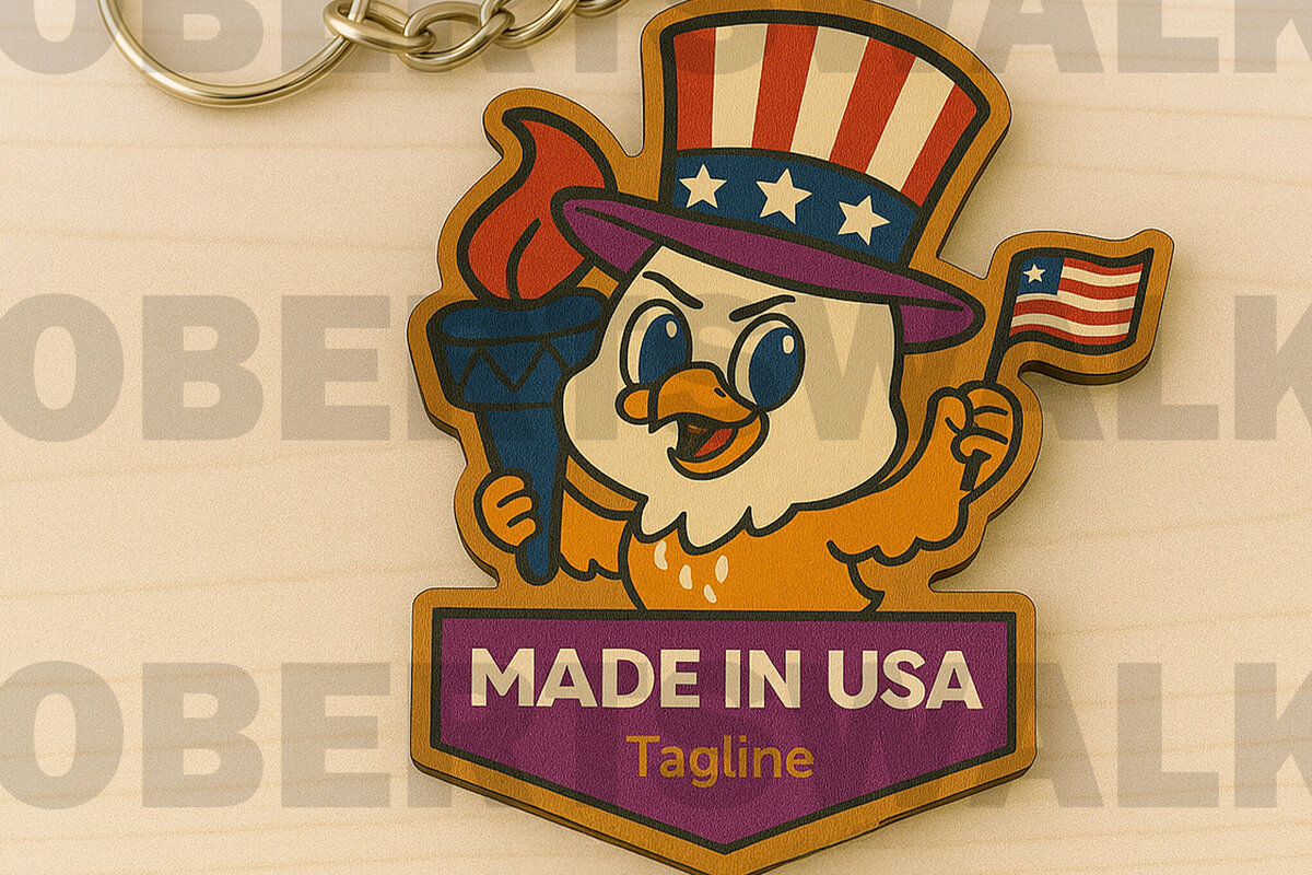 Σετ των 3 Intra απο ξύλο plywood 3mm-4mm πάχος - Eagle Made in USA Keychain  Δίασταση 4x4 cm INTRAFABR-122904919
