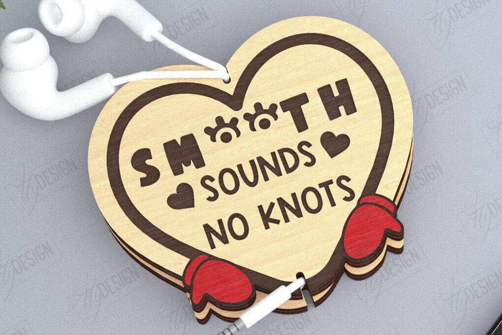 Σετ των 2 Intra απο ξύλο plywood 3mm-4mm πάχος - Ακουστικό Cord Organizer Cut Laser | CNC Δίασταση 20x20 cm INTRAFABR-119898102