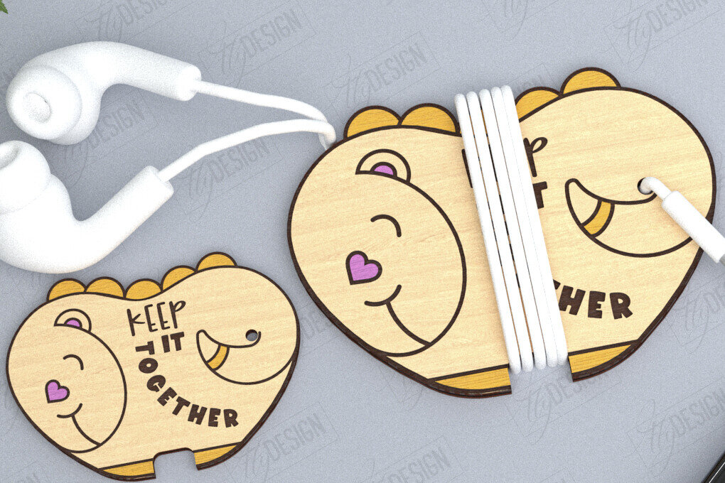 Σετ των 3 Intra απο ξύλο plywood 3mm-4mm πάχος - Ακουστικό Cord Organizer Cut Laser | CNC Δίασταση 20x20 cm INTRAFABR-120134266