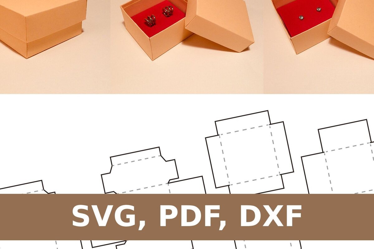 Σετ των 3 Intra απο ξύλο plywood 3mm-4mm πάχος - Κουτί σκουλαρίκι Δίασταση 3x3 cm INTRAFABR-33757969