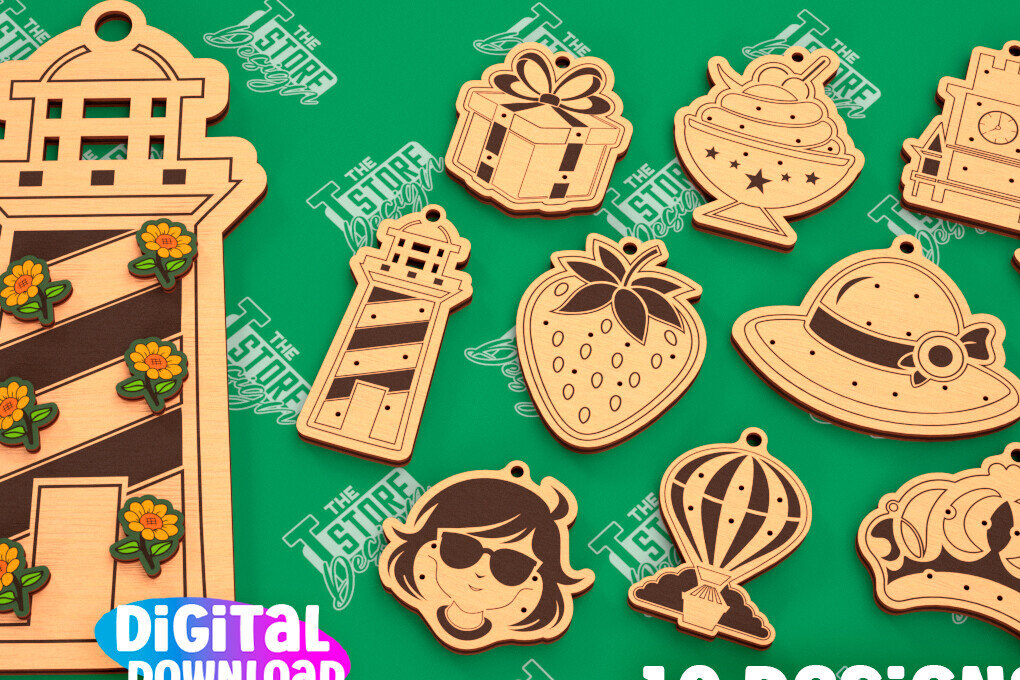 Σετ των 3 Intra απο ξύλο plywood 3mm-4mm πάχος - Δέσμη κοπής λέιζερ κάρτας οθόνης σκουλαρικιών Δίασταση 3x3 cm INTRAFABR-102902826