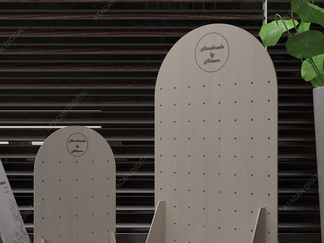 Σετ των 3 Intra απο ξύλο plywood 3mm-4mm πάχος - Σκουλαρίκια με επίδειξη κοσμήματος Μπαστούνι Holde Δίασταση 3x3 cm INTRAFABR-41514629