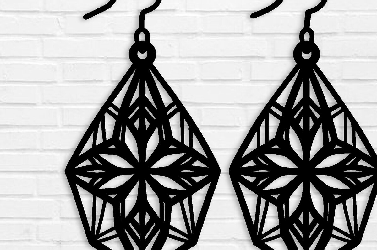 Σετ των 3 Intra απο ξύλο plywood 3mm-4mm πάχος - Σκουλαρίκι Laser Cut File, Σκουλαρίκι  Δίασταση 3x3 cm INTRAFABR-102577527