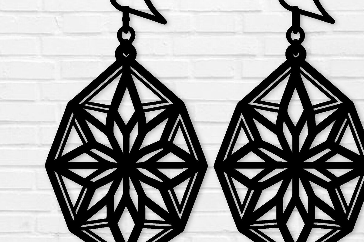 Σετ των 3 Intra απο ξύλο plywood 3mm-4mm πάχος - Σκουλαρίκι Laser Cut File, Σκουλαρίκι  Δίασταση 3x3 cm INTRAFABR-103253602