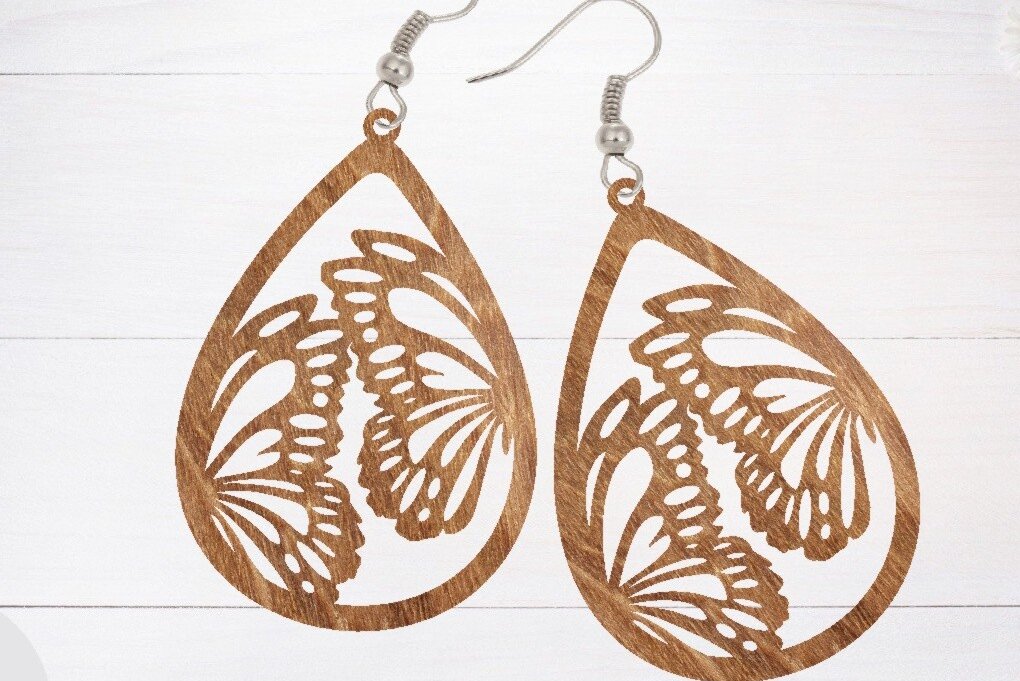 Σετ των 3 Intra απο ξύλο plywood 3mm-4mm πάχος - Σκουλαρίκι Laser Cut File, Σκουλαρίκι  Δίασταση 3x3 cm INTRAFABR-66909842