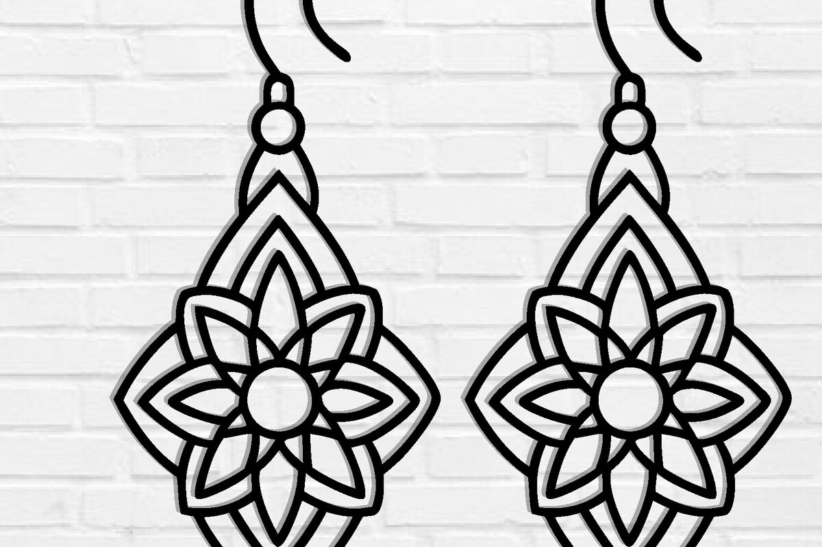 Σετ των 3 Intra απο ξύλο plywood 3mm-4mm πάχος - Σκουλαρίκι Laser Cut File, Σκουλαρίκι  Δίασταση 3x3 cm INTRAFABR-115913101