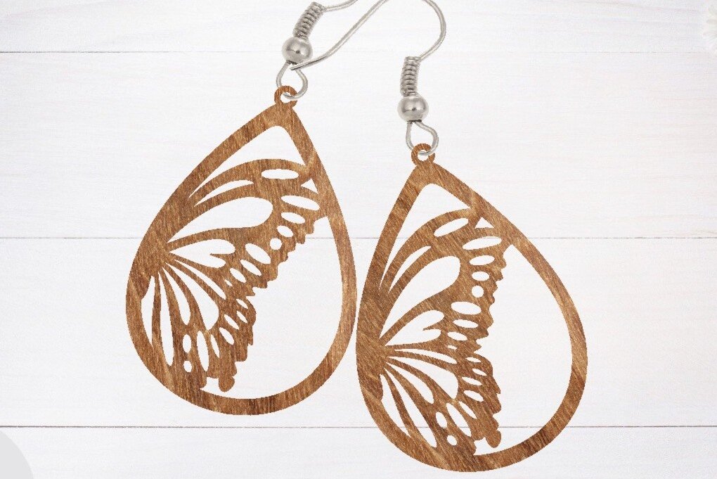 Σετ των 3 Intra απο ξύλο plywood 3mm-4mm πάχος - Σκουλαρίκι Laser Cut File, Σκουλαρίκι  Δίασταση 3x3 cm INTRAFABR-66908461