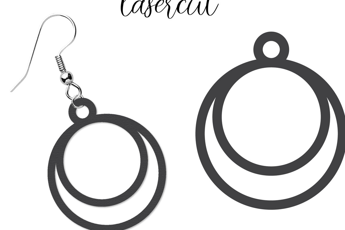 Σετ των 3 Intra απο ξύλο plywood 3mm-4mm πάχος - Σκουλαρίκι LaserCut -  Lasercut Δίασταση 3x3 cm INTRAFABR-116646935