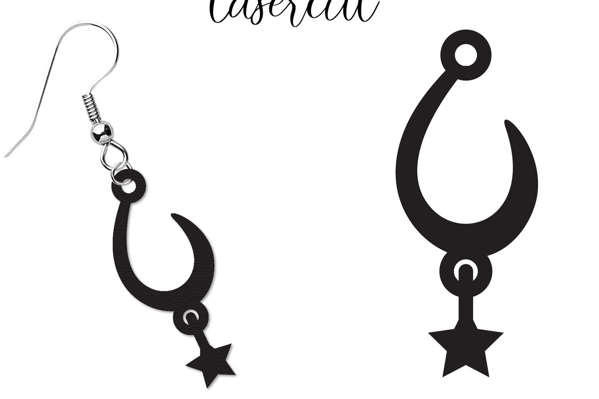 Σετ των 3 Intra απο ξύλο plywood 3mm-4mm πάχος - Σκουλαρίκι LaserCut -  Lasercut Δίασταση 3x3 cm INTRAFABR-117206559