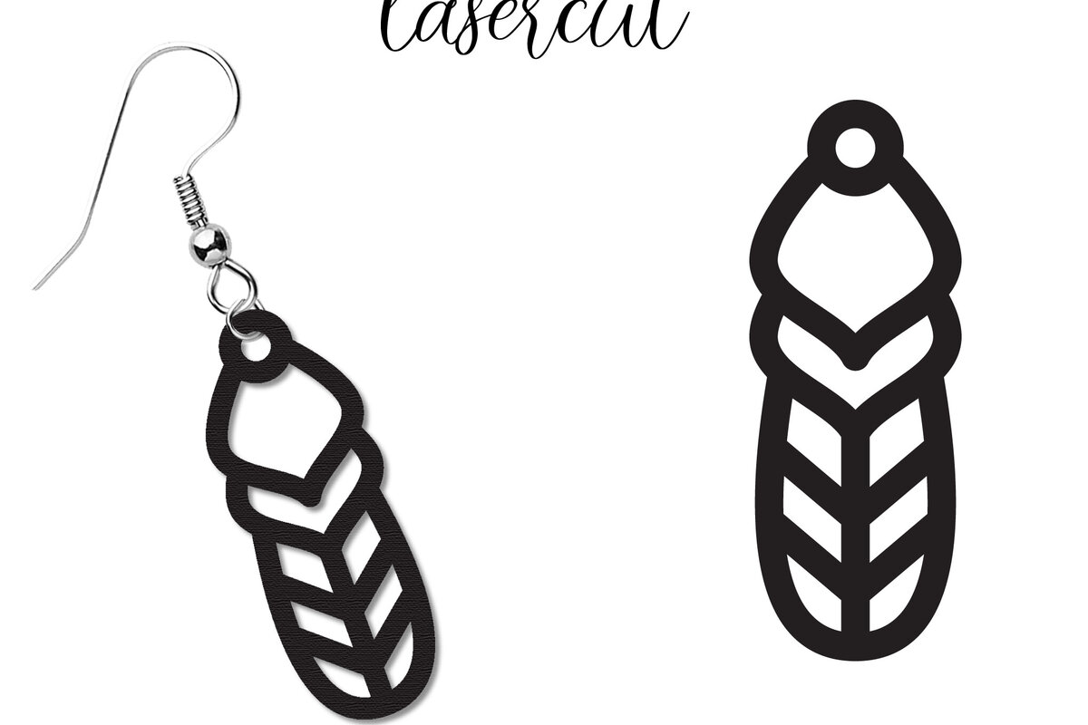 Σετ των 3 Intra απο ξύλο plywood 3mm-4mm πάχος - Σκουλαρίκι LaserCut -  Lasercut Δίασταση 3x3 cm INTRAFABR-117495177