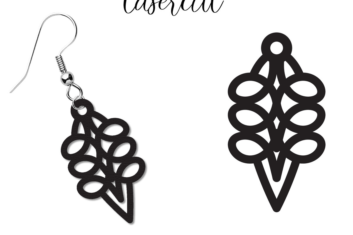 Σετ των 3 Intra απο ξύλο plywood 3mm-4mm πάχος - Σκουλαρίκι LaserCut -  Lasercut Δίασταση 3x3 cm INTRAFABR-117495366