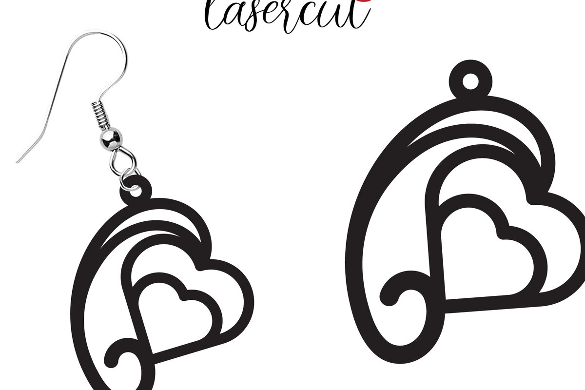 Σετ των 3 Intra απο ξύλο plywood 3mm-4mm πάχος - Σκουλαρίκι LaserCut -  Lasercut Δίασταση 3x3 cm INTRAFABR-117602979