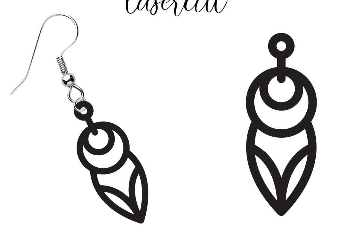 Σετ των 3 Intra απο ξύλο plywood 3mm-4mm πάχος - Σκουλαρίκι LaserCut -  Lasercut Δίασταση 3x3 cm INTRAFABR-117603039