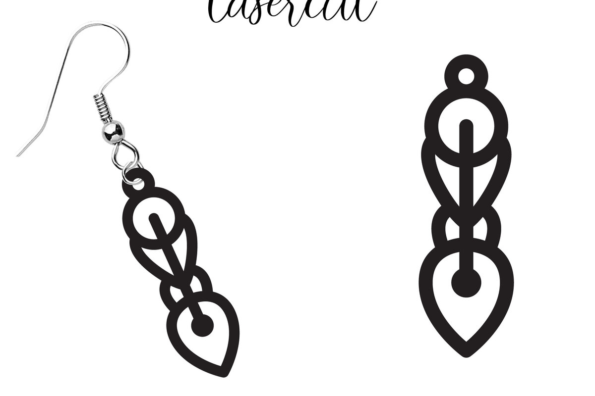 Σετ των 3 Intra απο ξύλο plywood 3mm-4mm πάχος - Σκουλαρίκι LaserCut -  Lasercut Δίασταση 3x3 cm INTRAFABR-117603067