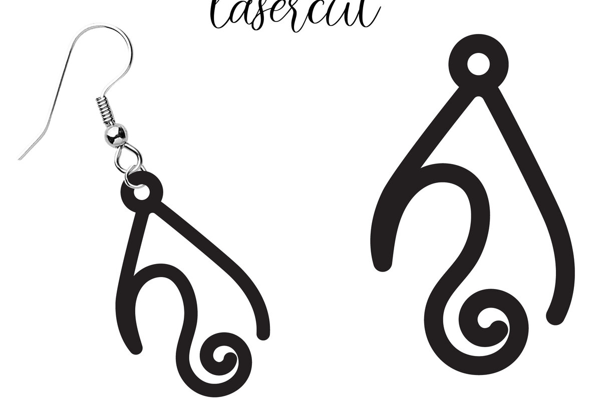 Σετ των 3 Intra απο ξύλο plywood 3mm-4mm πάχος - Σκουλαρίκι LaserCut -  LaserCut Δίασταση 3x3 cm INTRAFABR-117977412