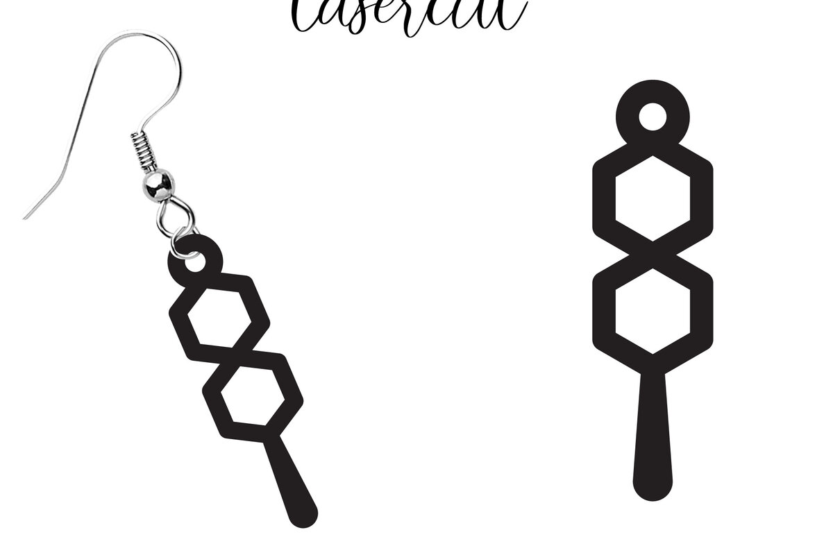 Σετ των 3 Intra απο ξύλο plywood 3mm-4mm πάχος - Σκουλαρίκι LaserCut -  LaserCut Δίασταση 3x3 cm INTRAFABR-117977678