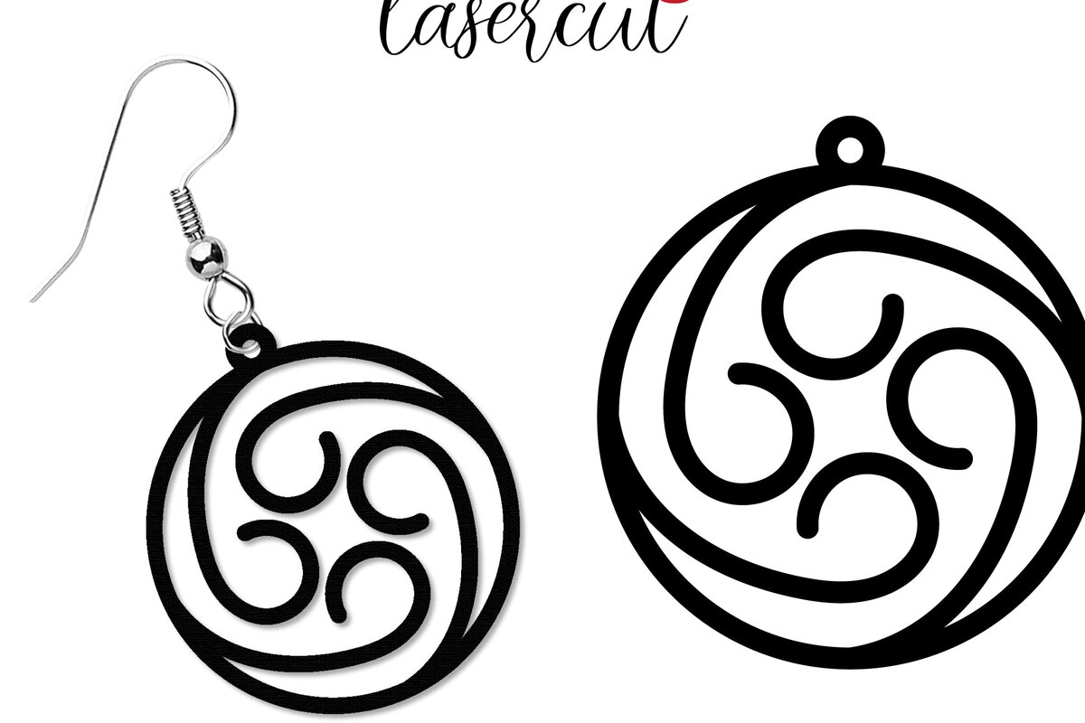 Σετ των 3 Intra απο ξύλο plywood 3mm-4mm πάχος - Σκουλαρίκι LaserCut - Πρότυπο Lasercut Δίασταση 3x3 cm INTRAFABR-118291300