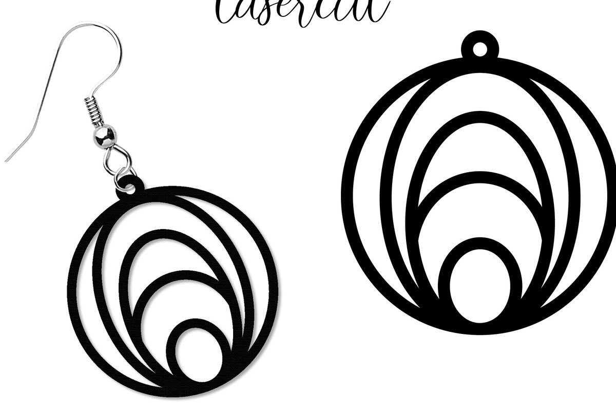 Σετ των 3 Intra απο ξύλο plywood 3mm-4mm πάχος - Σκουλαρίκι LaserCut - Πρότυπο Lasercut Δίασταση 3x3 cm INTRAFABR-118291334