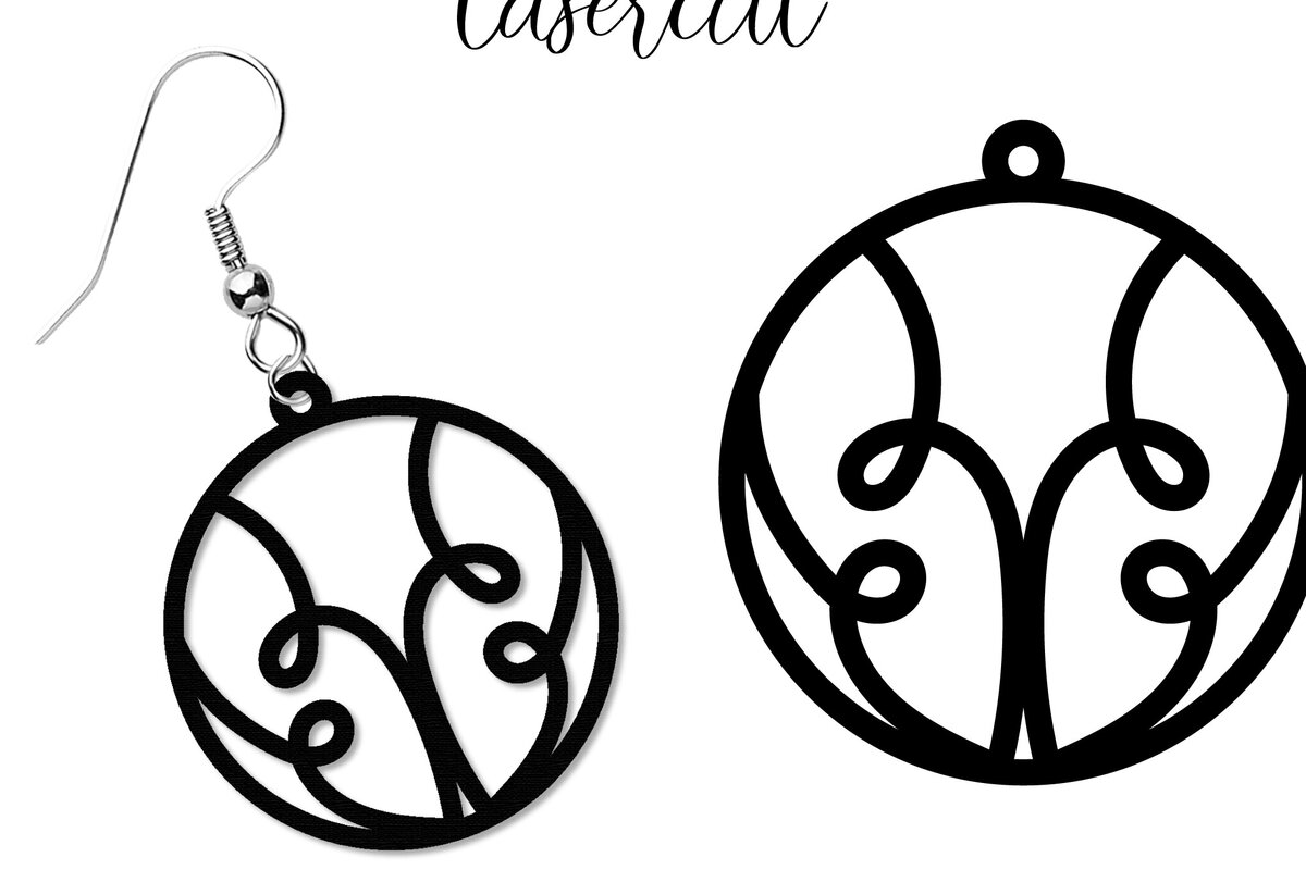 Σετ των 3 Intra απο ξύλο plywood 3mm-4mm πάχος - Σκουλαρίκι LaserCut - Πρότυπο Lasercut Δίασταση 3x3 cm INTRAFABR-118291345