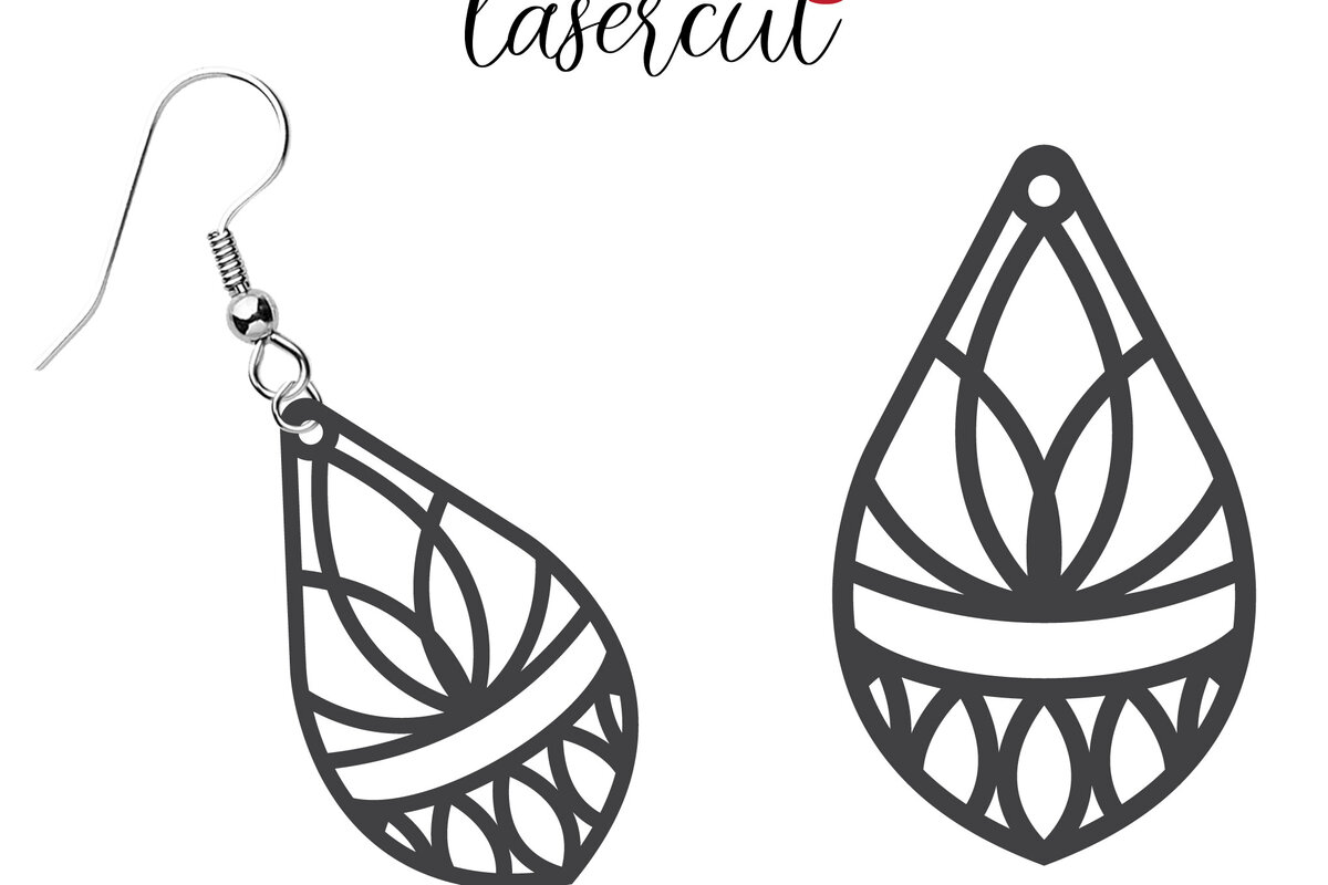 Σετ των 3 Intra απο ξύλο plywood 3mm-4mm πάχος - Σκουλαρίκι LaserCut  Δίασταση 3x3 cm INTRAFABR-116340271