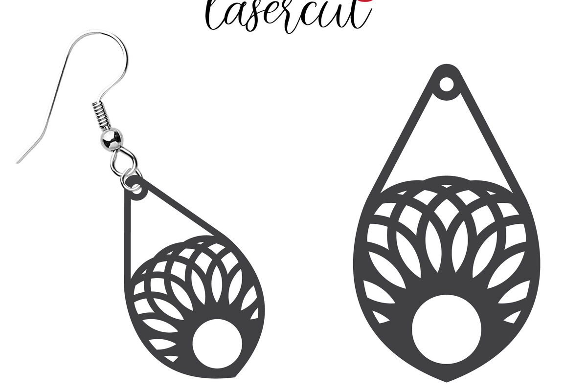 Σετ των 3 Intra απο ξύλο plywood 3mm-4mm πάχος - Σκουλαρίκι LaserCut  Δίασταση 3x3 cm INTRAFABR-116340314