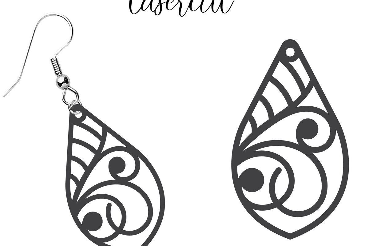 Σετ των 3 Intra απο ξύλο plywood 3mm-4mm πάχος - Σκουλαρίκι LaserCut  Δίασταση 3x3 cm INTRAFABR-116340353