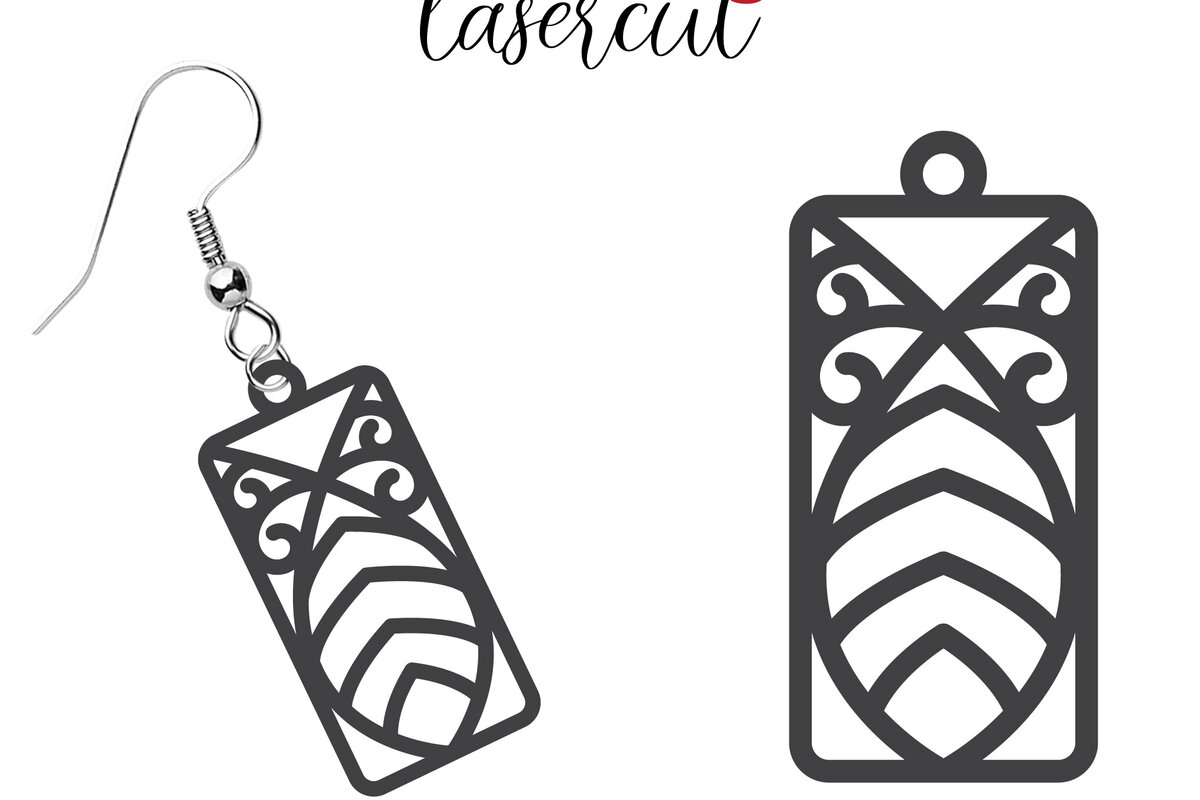 Σετ των 3 Intra απο ξύλο plywood 3mm-4mm πάχος - Σκουλαρίκι LaserCut  Δίασταση 3x3 cm INTRAFABR-116340422