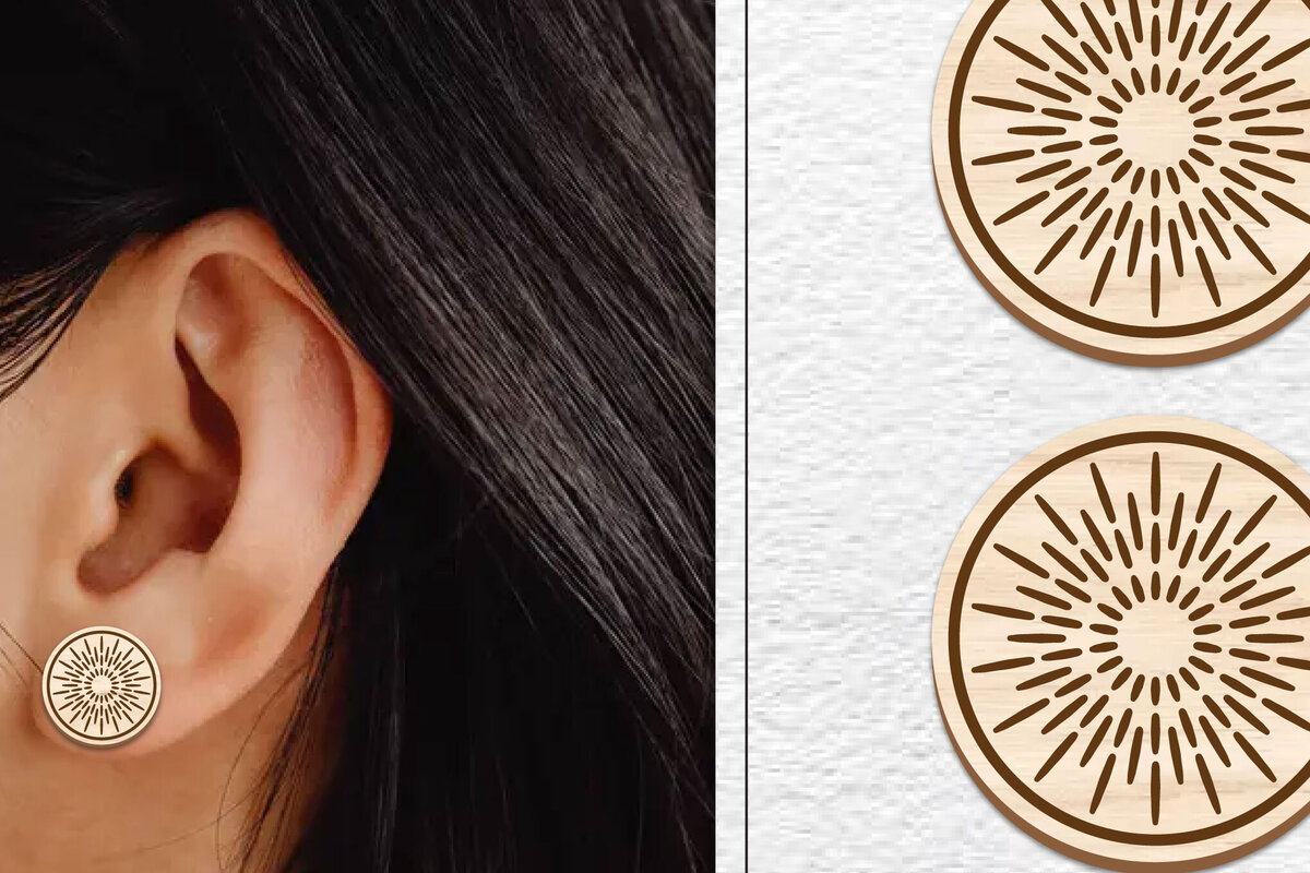 Σετ των 3 Intra απο ξύλο plywood 3mm-4mm πάχος - Σκουλαρίκια μαγνήτης κοπής λέιζερ | Καρφιά Δίασταση 3x3 cm INTRAFABR-101559194