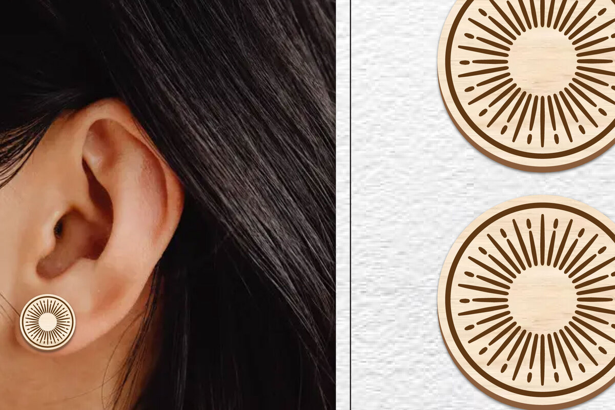 Σετ των 3 Intra απο ξύλο plywood 3mm-4mm πάχος - Σκουλαρίκια μαγνήτης κοπής λέιζερ | Καρφιά Δίασταση 3x3 cm INTRAFABR-101558417