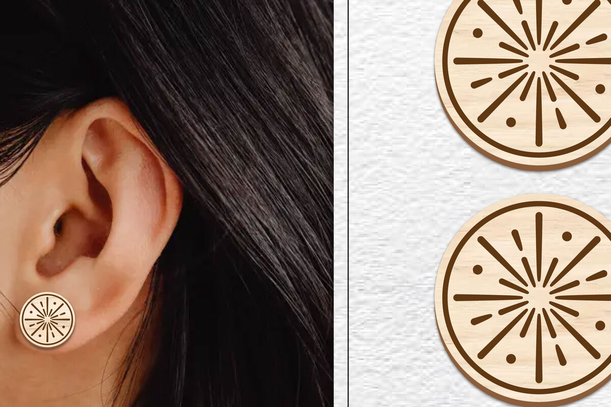 Σετ των 3 Intra απο ξύλο plywood 3mm-4mm πάχος - Σκουλαρίκια μαγνήτης κοπής λέιζερ | Καρφιά Δίασταση 3x3 cm INTRAFABR-101558677