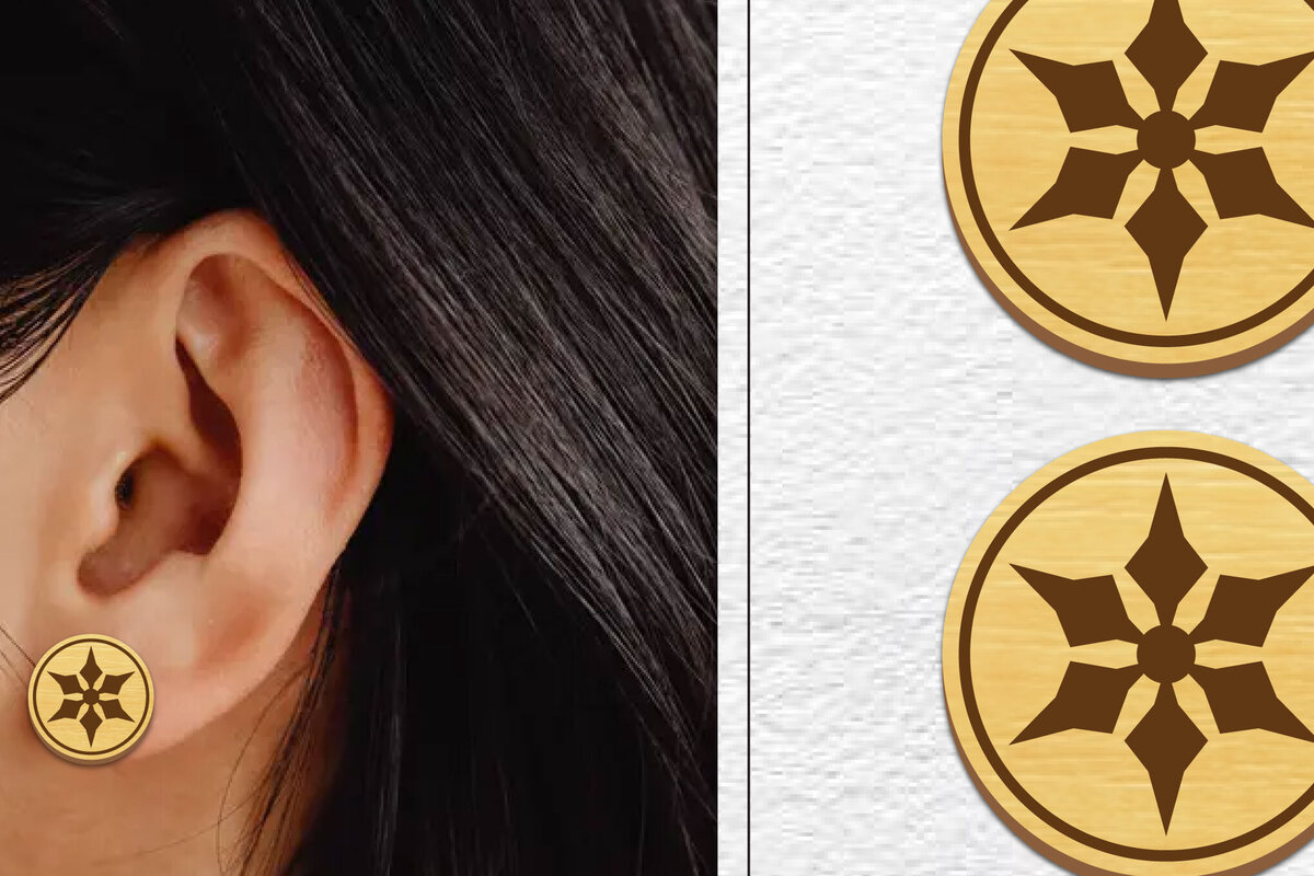 Σετ των 3 Intra απο ξύλο plywood 3mm-4mm πάχος - Σκουλαρίκια μαγνήτης κοπής με λέιζερ | Καρφιά Δίασταση 3x3 cm INTRAFABR-101453789