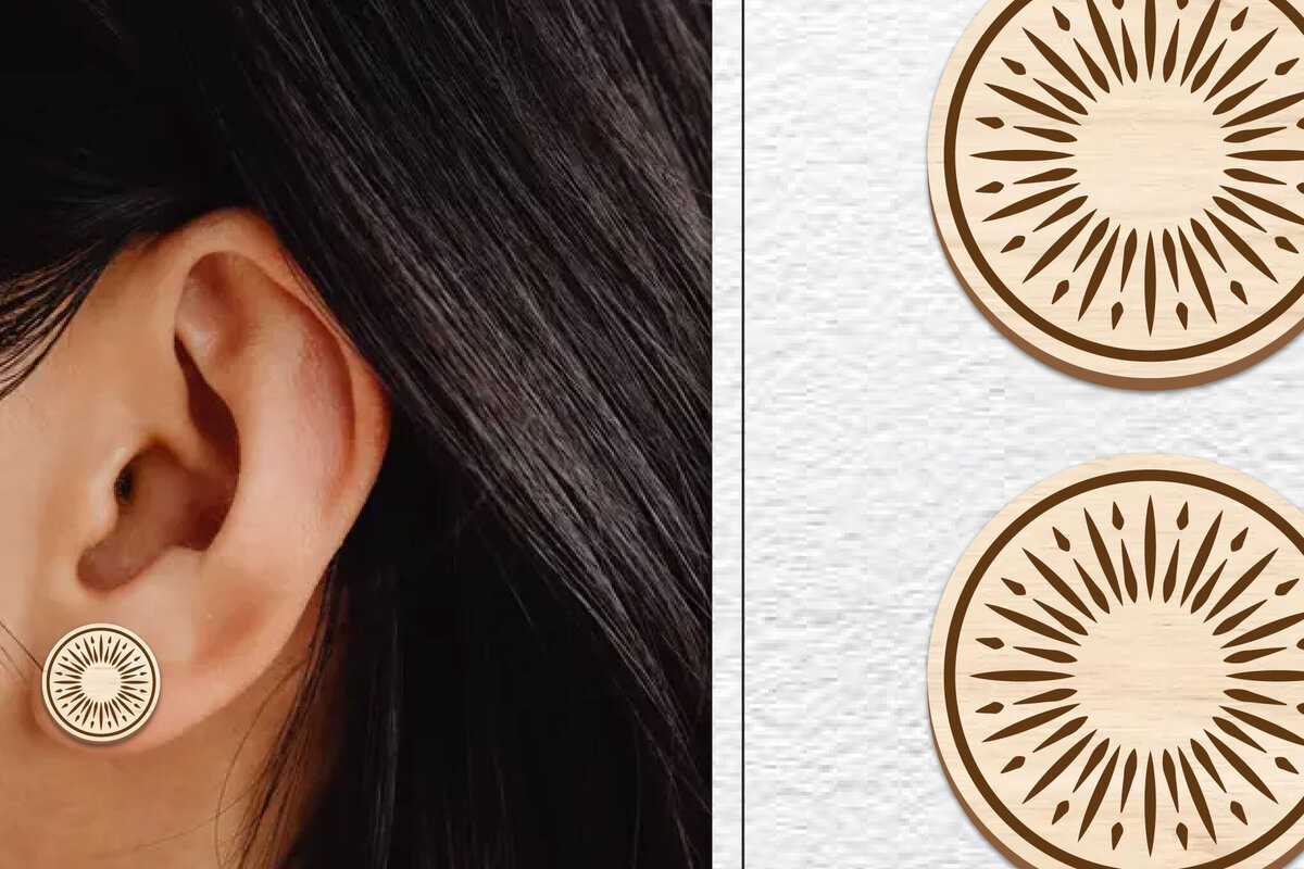 Σετ των 3 Intra απο ξύλο plywood 3mm-4mm πάχος - Σκουλαρίκια μαγνήτης κοπής με λέιζερ | Καρφιά Δίασταση 3x3 cm INTRAFABR-101557638