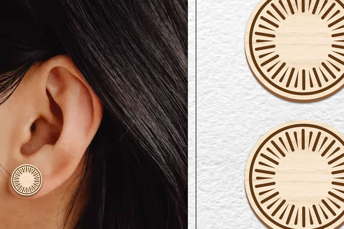 Σετ των 3 Intra απο ξύλο plywood 3mm-4mm πάχος - Σκουλαρίκια μαγνήτης κοπής με λέιζερ | Καρφιά Δίασταση 3x3 cm INTRAFABR-101557683