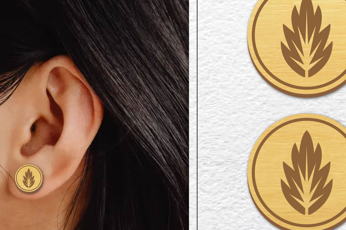 Σετ των 3 Intra απο ξύλο plywood 3mm-4mm πάχος - Σκουλαρίκια μαγνήτης κοπής με λέιζερ | Καρφιά Δίασταση 3x3 cm INTRAFABR-100603437