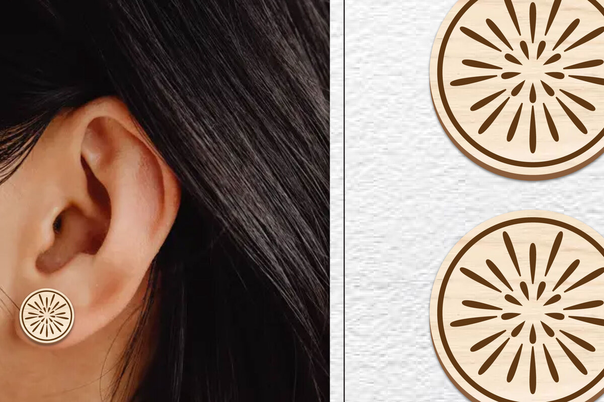 Σετ των 3 Intra απο ξύλο plywood 3mm-4mm πάχος - Σκουλαρίκια μαγνήτης κοπής με λέιζερ | Καρφιά Δίασταση 3x3 cm INTRAFABR-101557719