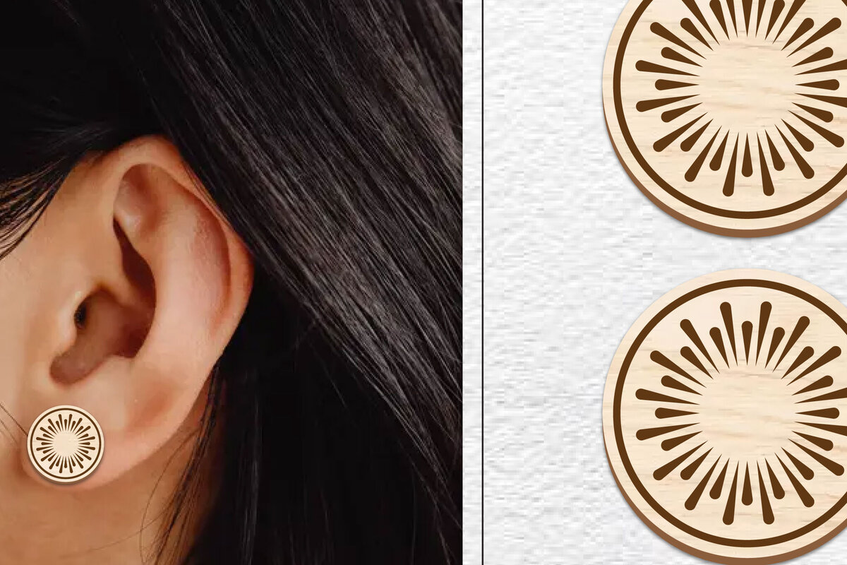 Σετ των 3 Intra απο ξύλο plywood 3mm-4mm πάχος - Σκουλαρίκια μαγνήτης κοπής με λέιζερ | Καρφιά Δίασταση 3x3 cm INTRAFABR-101557933