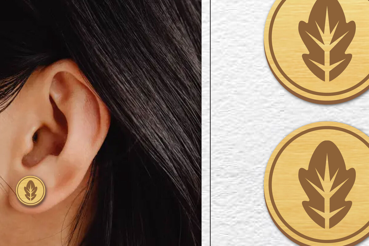 Σετ των 3 Intra απο ξύλο plywood 3mm-4mm πάχος - Σκουλαρίκια μαγνήτης κοπής με λέιζερ | Καρφιά Δίασταση 3x3 cm INTRAFABR-100603542